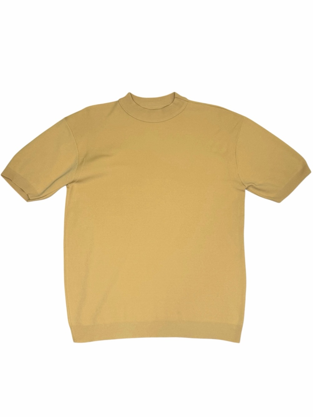 Vintage 60s 70s Towncraft Ban-Lon Penneys Mock Neck Knit Shirt XL 48-50